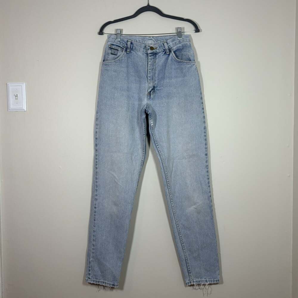 Vintage 90s Wrangler For Women High Waisted Light Wash Tapered Jeans Boot Zipper